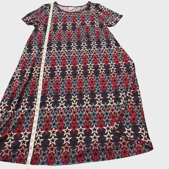 LulaRoe T-shirt Dress All Over Stars Print Flowy Knee Length Fun Size XS - Picture 7 of 9